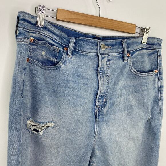 Gap Denim True Skinny Light Wash Destroyed Distressed Jeans Women's Size 16 - Picture 6 of 12